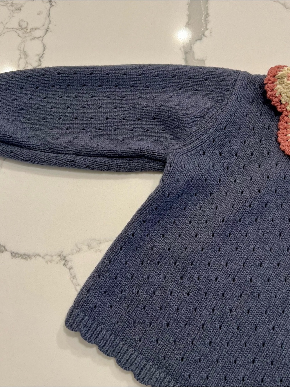 ZARA KIDS MATCHING SET- Dark Blue Knit Crocheted Top/Bottom❤️ - Picture 4 of 16